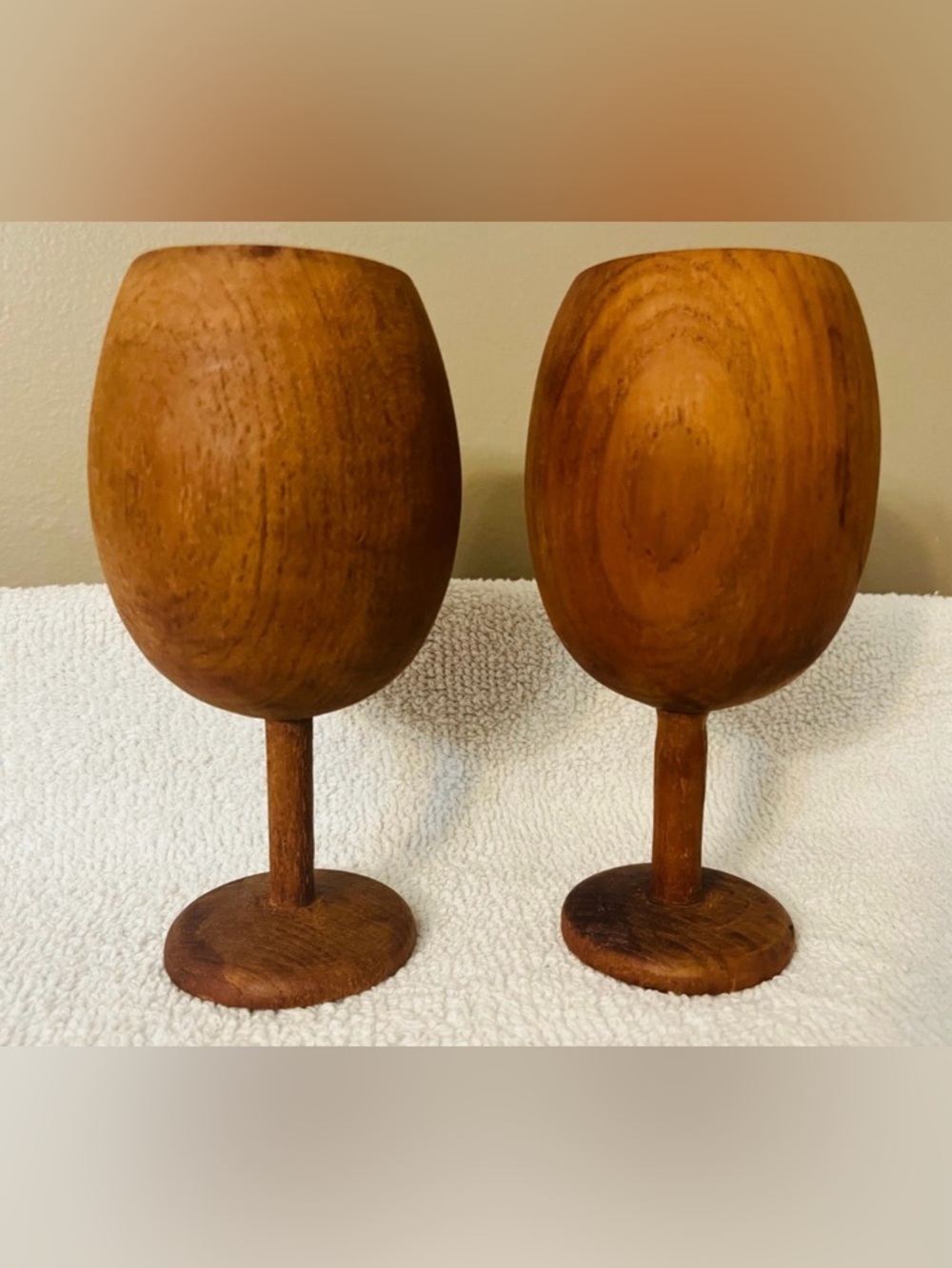 1970s Wooden Goblets - Set of 2